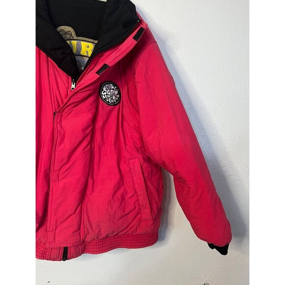 VTG Rip Curl Adventure Sportswear Jacket XL - Black & Pink Reversible Zip Pocket - Picture 13 of 16